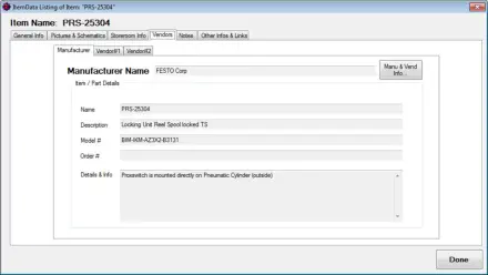 Detailed Info about the Item (Manufacturer)